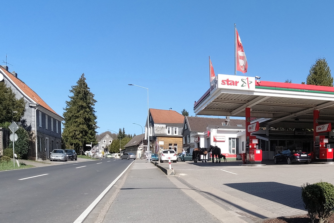 Auch Pferde müssen mal tanken!