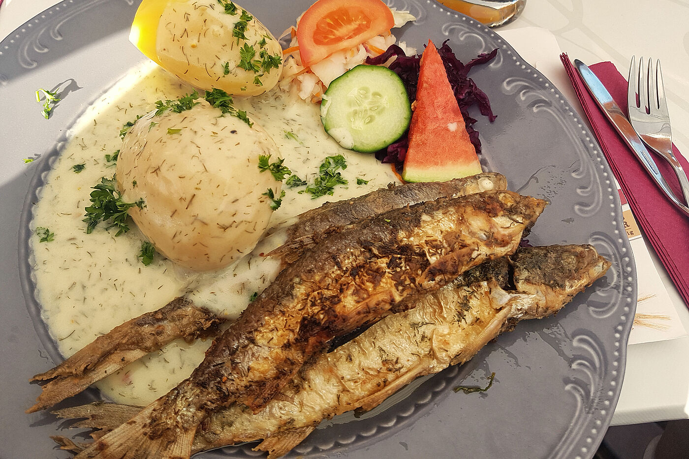 Unser Abendessen: Maränen aus dem Arendsee