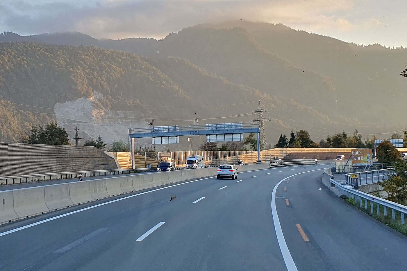 Wechsel auf die Brennerautobahn bei Innsbruck Wechsel auf die Brennerautobahn bei Innsbruck