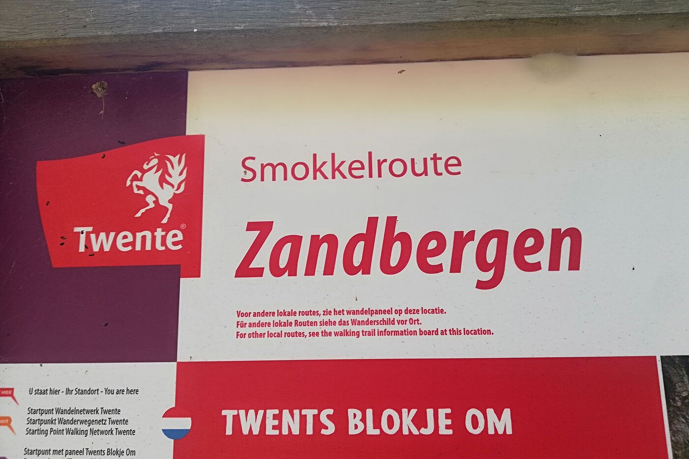 Zandbergen - Infoschild zur Schmuggelroute