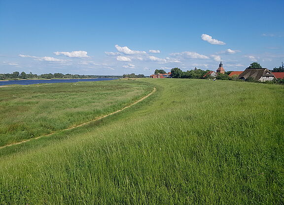 Blick auf Schnackenburg an der Elbe