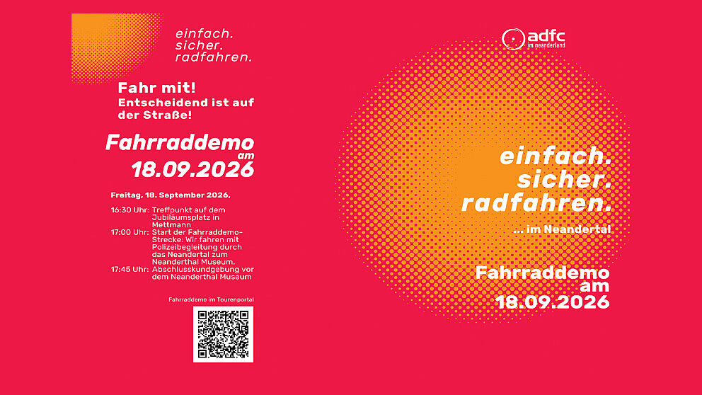 Fahrraddemo am 18.9. im Neandertal