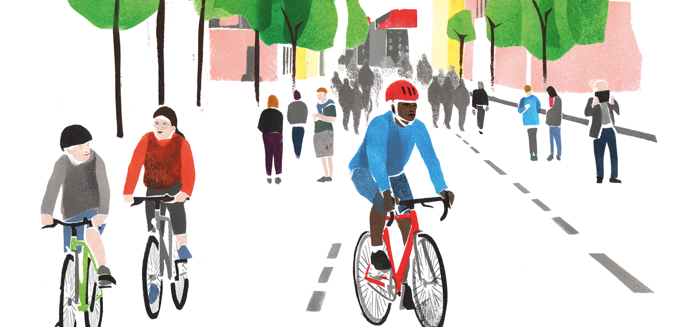 Illustration InnoRAD Autofreie Straßen