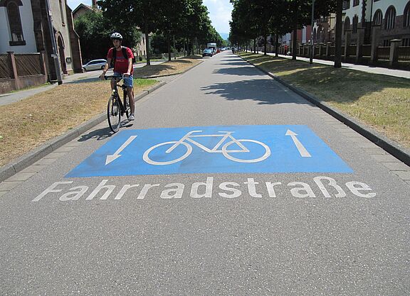 Fahrradstraße in Freiburg. Fahrradstraße in Freiburg.